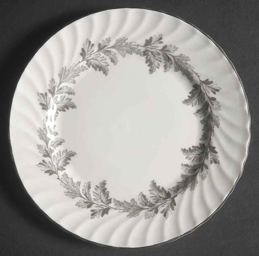 Oak Leaf Gray (Fluted) Bread & Butter Plate by John  Aynsley & Sons-1