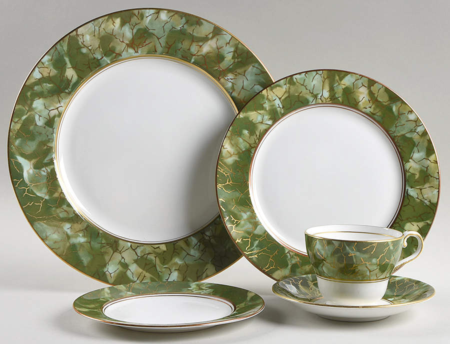Onyx Green 5 Piece Place Setting by John  Aynsley & Sons-1