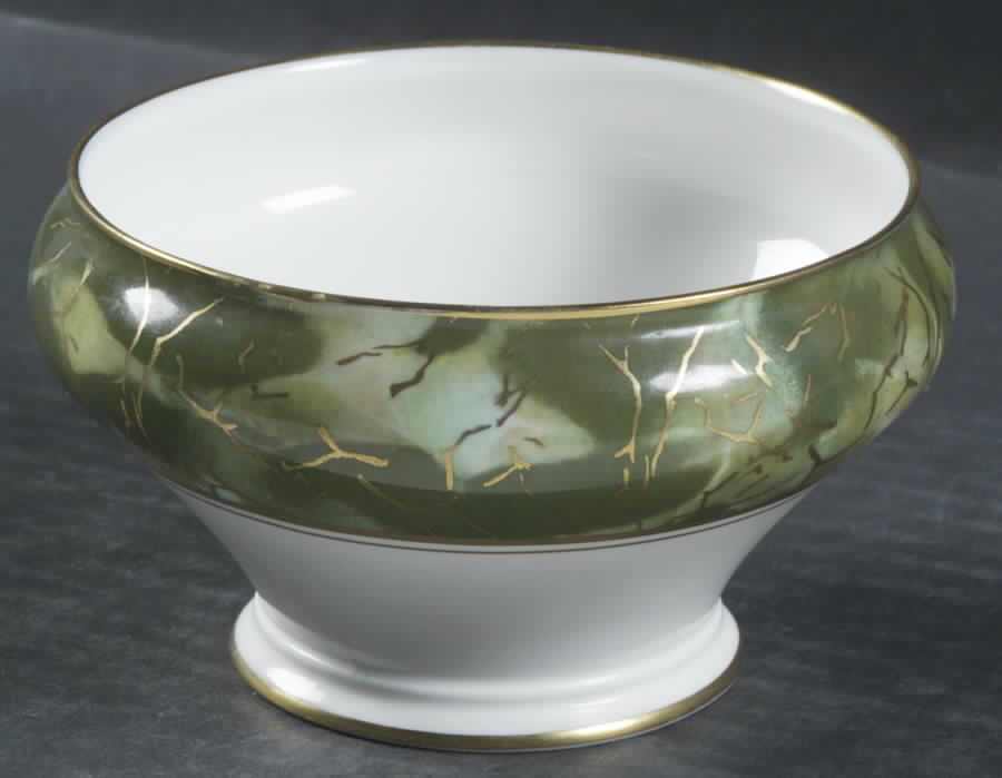 Onyx Green Open Sugar Bowl by John  Aynsley & Sons-1