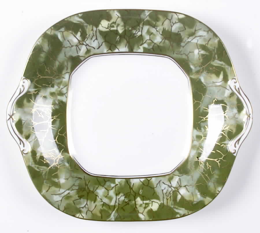 Onyx Green Square Handled Cake Plate by John  Aynsley & Sons-1