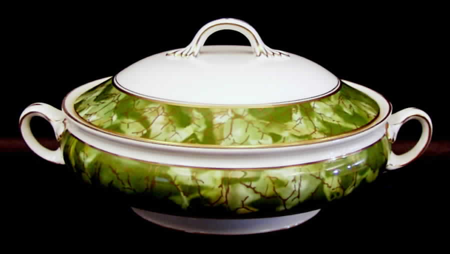 Onyx Green Round Covered Vegetable by John  Aynsley & Sons-1