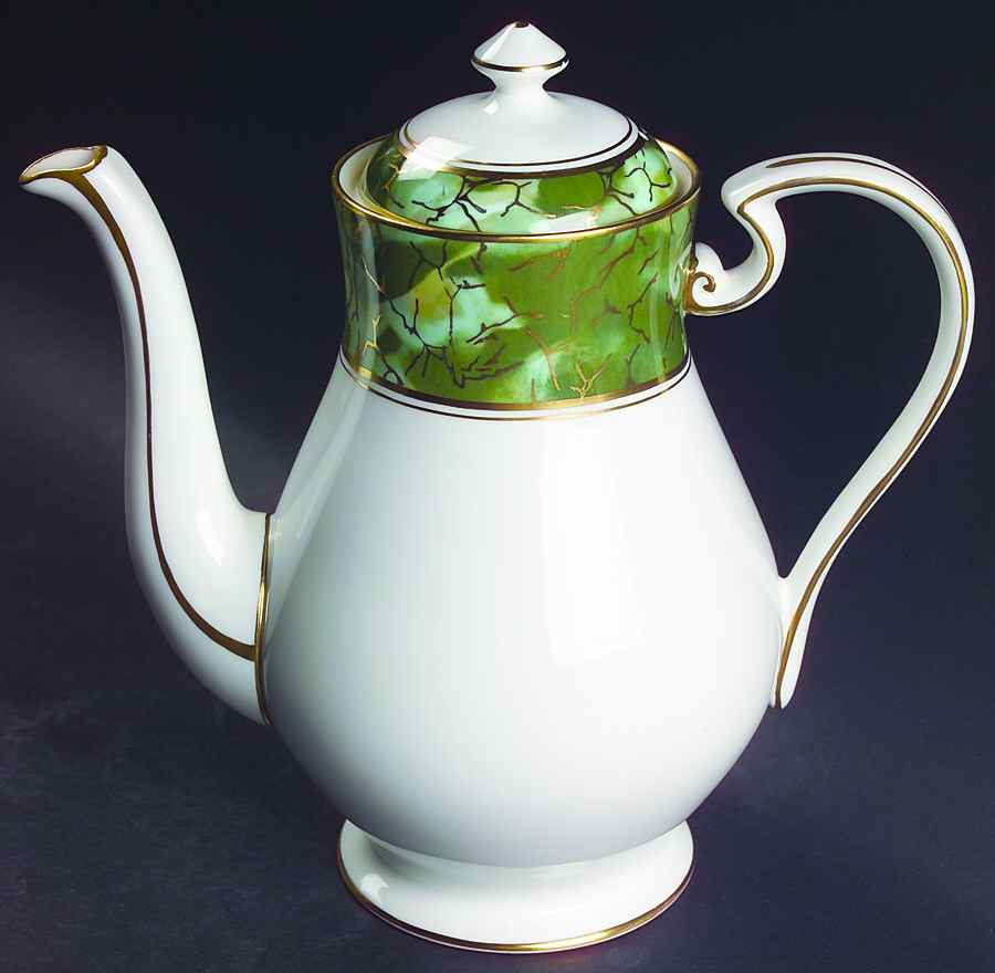 Onyx Green Coffee Pot & Lid by John  Aynsley & Sons-1