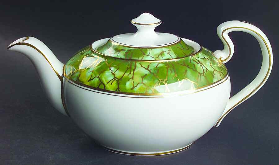 Onyx Green Teapot & Lid by John  Aynsley & Sons-1