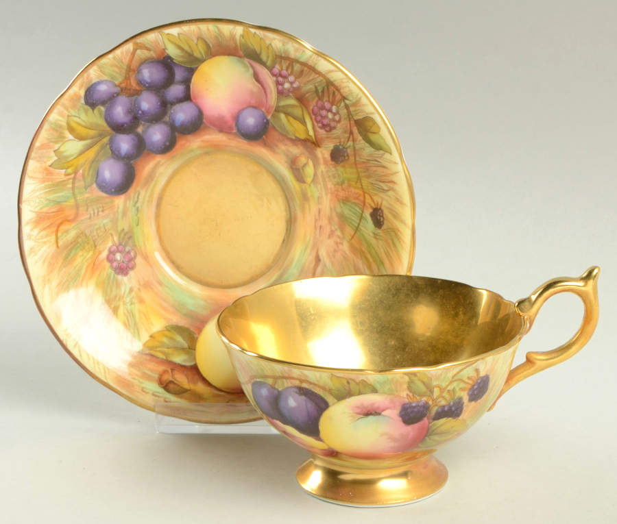 Orchard Gold Footed Cup & Saucer Set by John  Aynsley & Sons-1