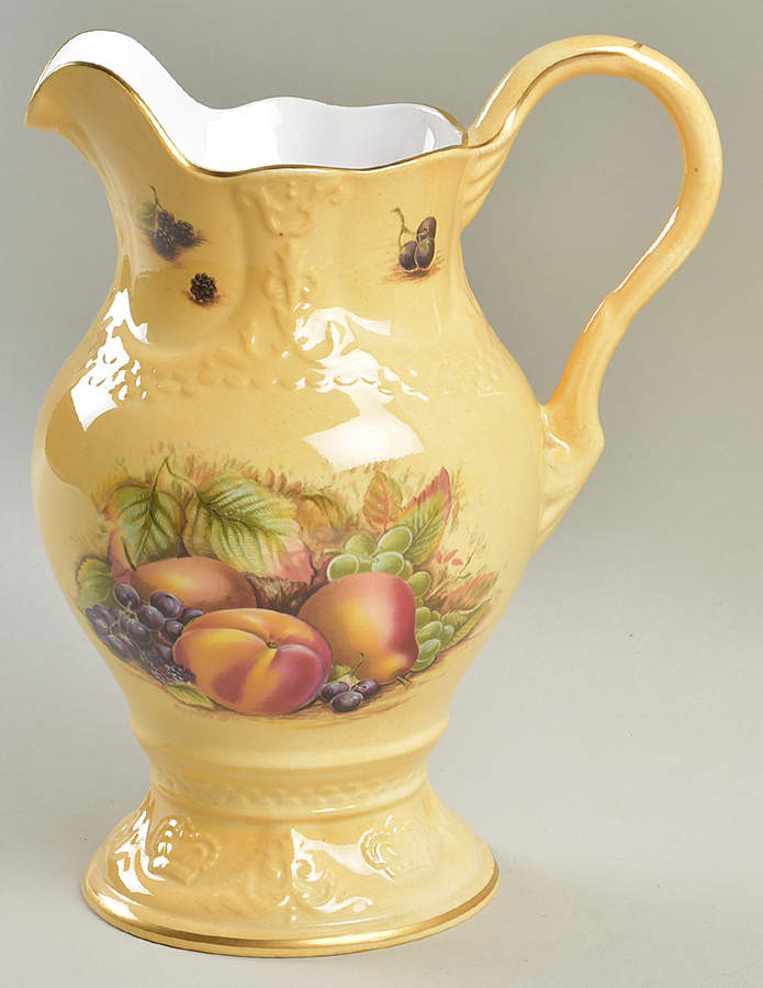 Orchard Gold 40 Oz Crown Flower Pitcher by John  Aynsley & Sons-1