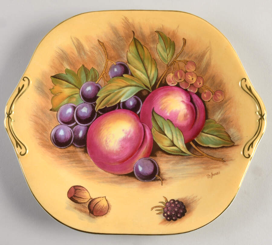 Orchard Gold Square Handled Cake Plate by John  Aynsley & Sons-1