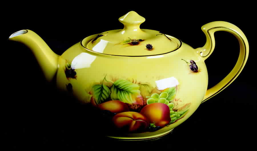 Orchard Gold Teapot & Lid by John  Aynsley & Sons-1