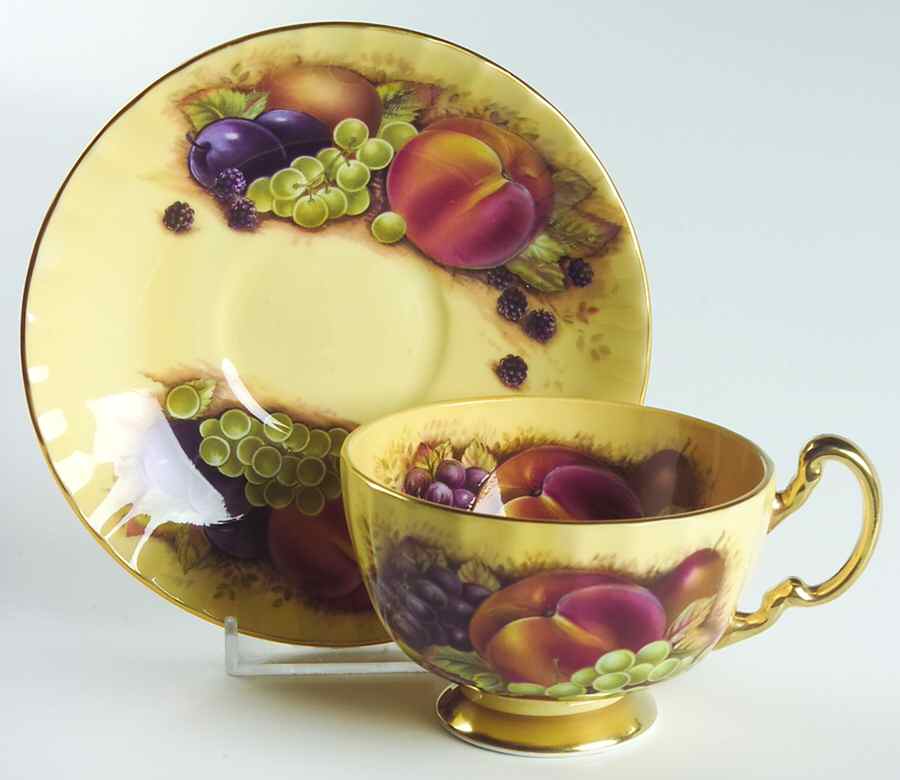 Orchard Gold Footed Cup & Saucer Set by John  Aynsley & Sons-1