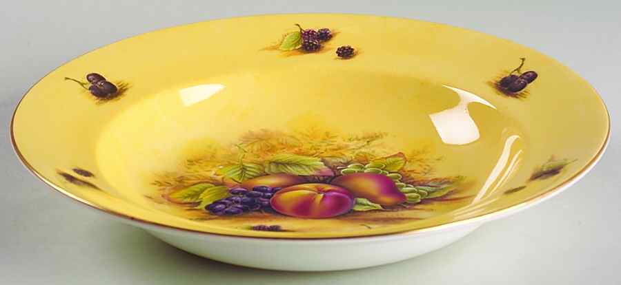 Orchard Gold Rim Soup Bowl by John  Aynsley & Sons-1