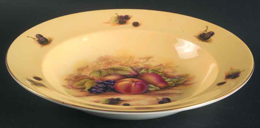 Orchard Gold Large Rim Soup Bowl by John  Aynsley & Sons-1
