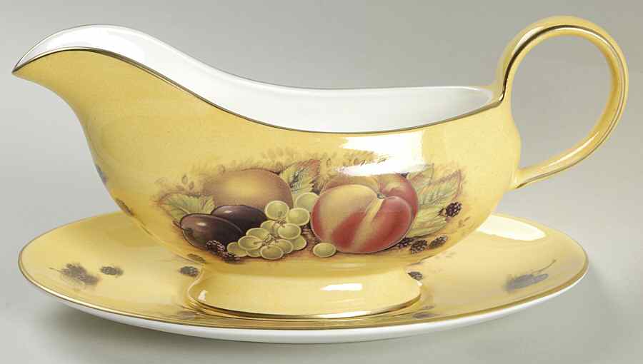 Orchard Gold Gravy Boat & Underplate by John  Aynsley & Sons-1