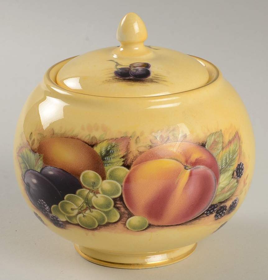 Orchard Gold Sugar Bowl & Lid by John  Aynsley & Sons-1