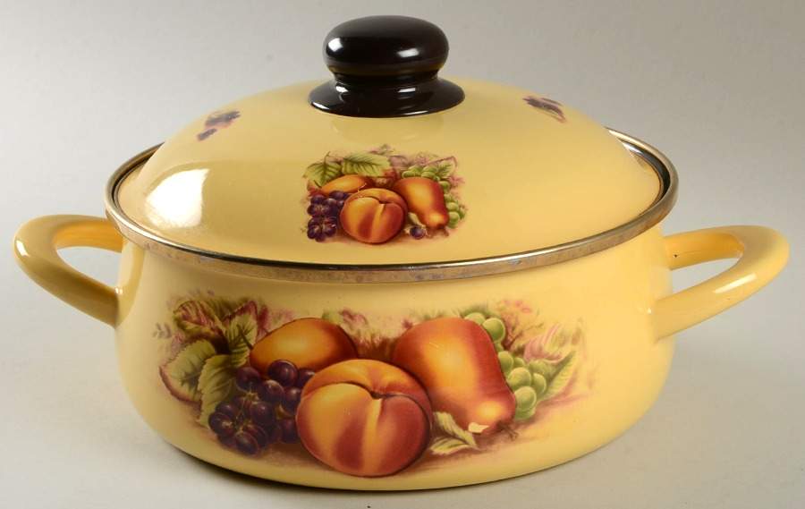 Orchard Gold 2.5 Quart Metal Round Covered Casserole by John  Aynsley & Sons-1
