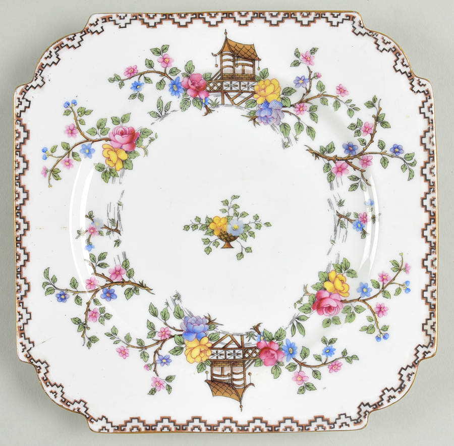 Pagoda Square Salad Plate by John  Aynsley & Sons-1