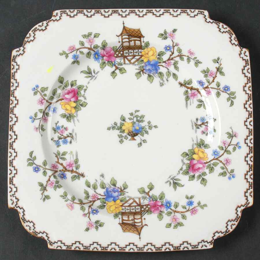 Pagoda Square Salad Plate by John  Aynsley & Sons-1