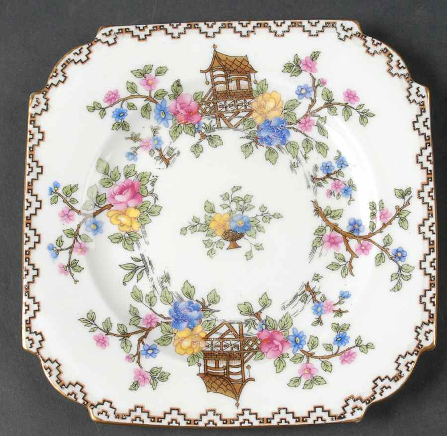 Pagoda Square Bread & Butter Plate by John  Aynsley & Sons-1