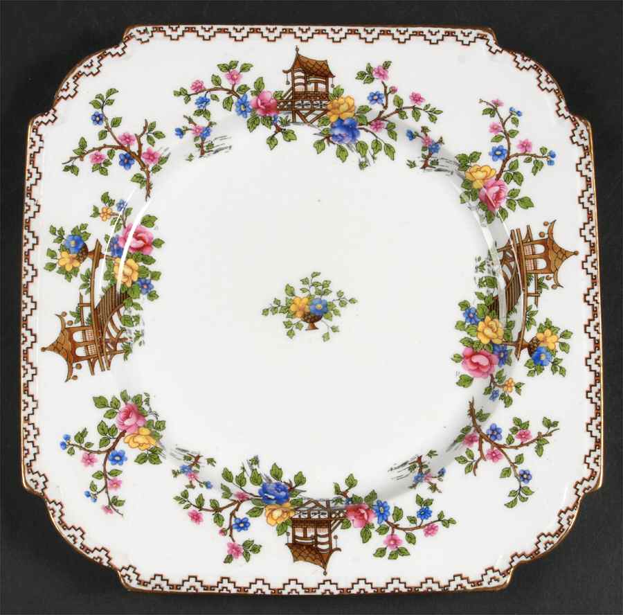 Pagoda Square Luncheon Plate by John  Aynsley & Sons-1
