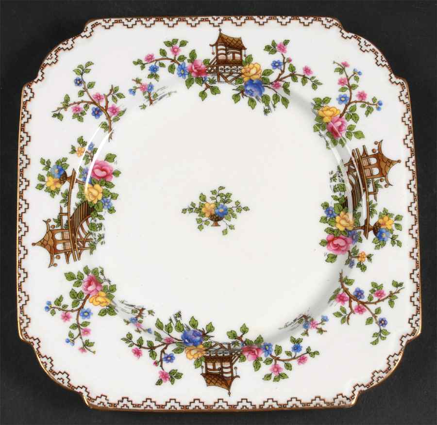 Pagoda Square Luncheon Plate by John  Aynsley & Sons-1