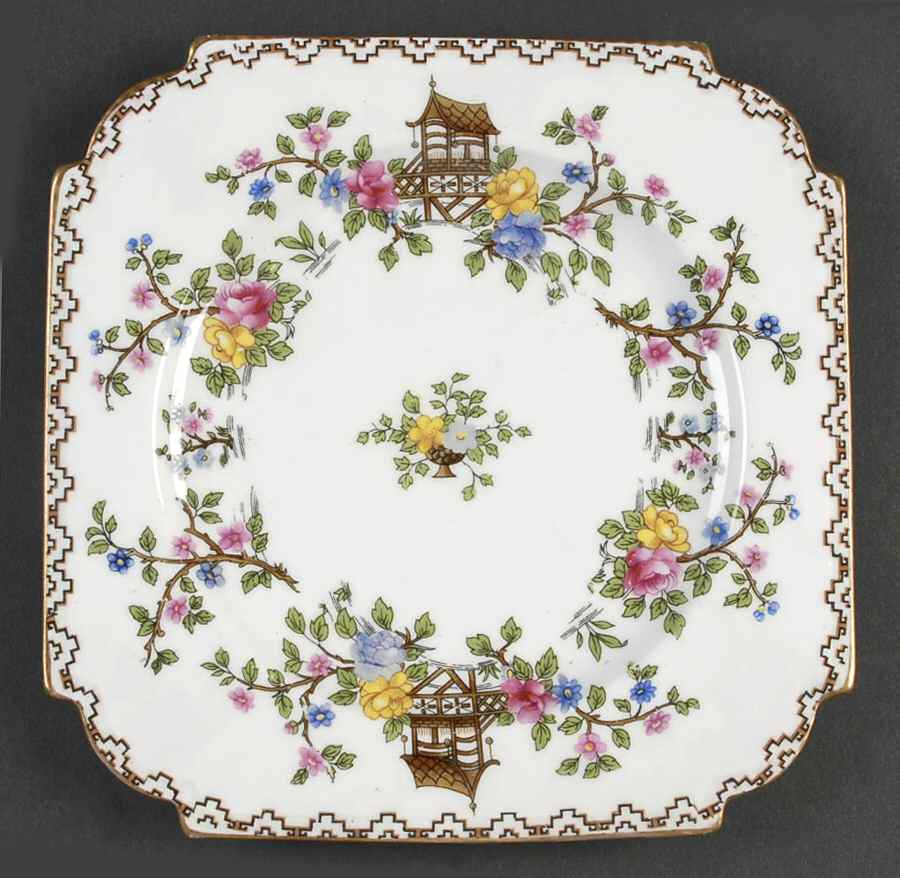 Pagoda Square Dessert Plate by John  Aynsley & Sons-1