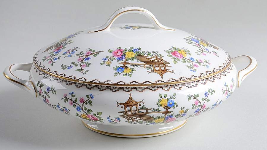 Pagoda Round Covered Vegetable by John  Aynsley & Sons-1