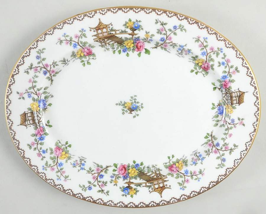 Pagoda 11" Oval Serving Platter by John  Aynsley & Sons-1