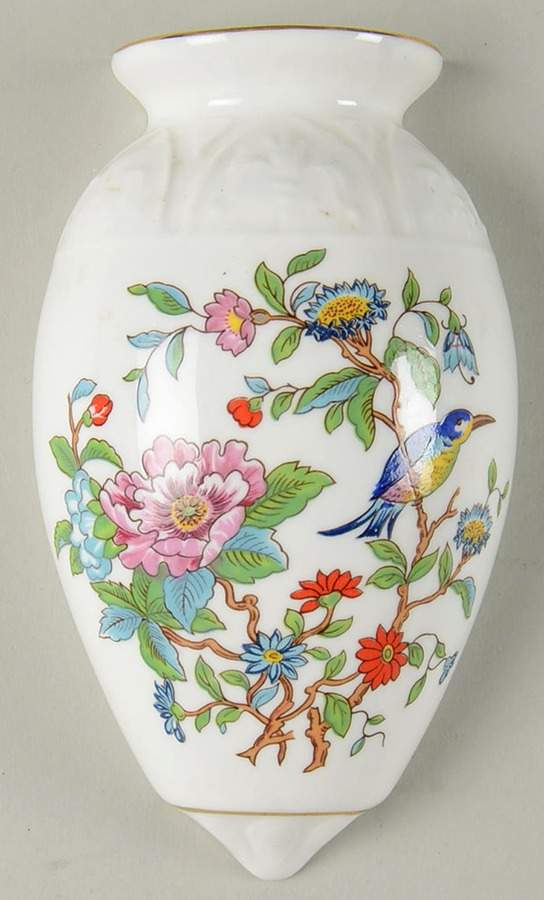 Pembroke (Gold Trim) Wall Pocket Vase by John  Aynsley & Sons-1