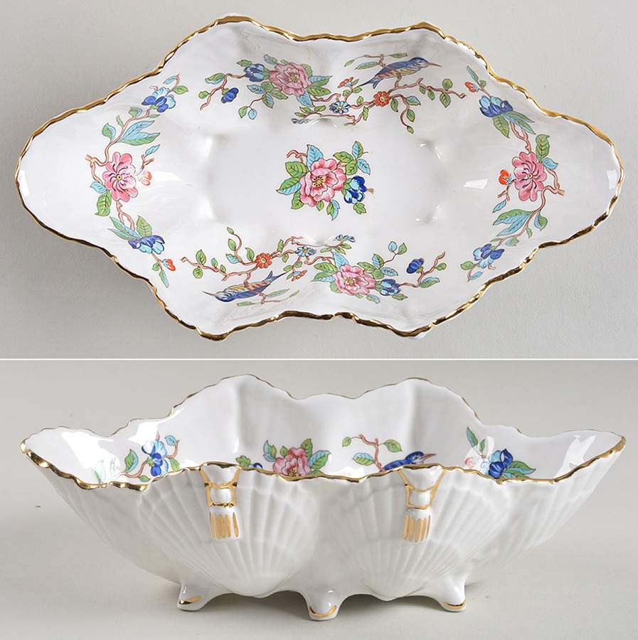 Pembroke (Gold Trim) Large Shell Shaped Dish by John  Aynsley & Sons-1