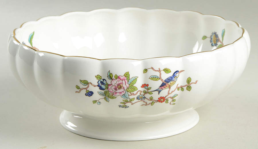 Pembroke (Gold Trim) 9" Scalloped Bowl by John  Aynsley & Sons-1