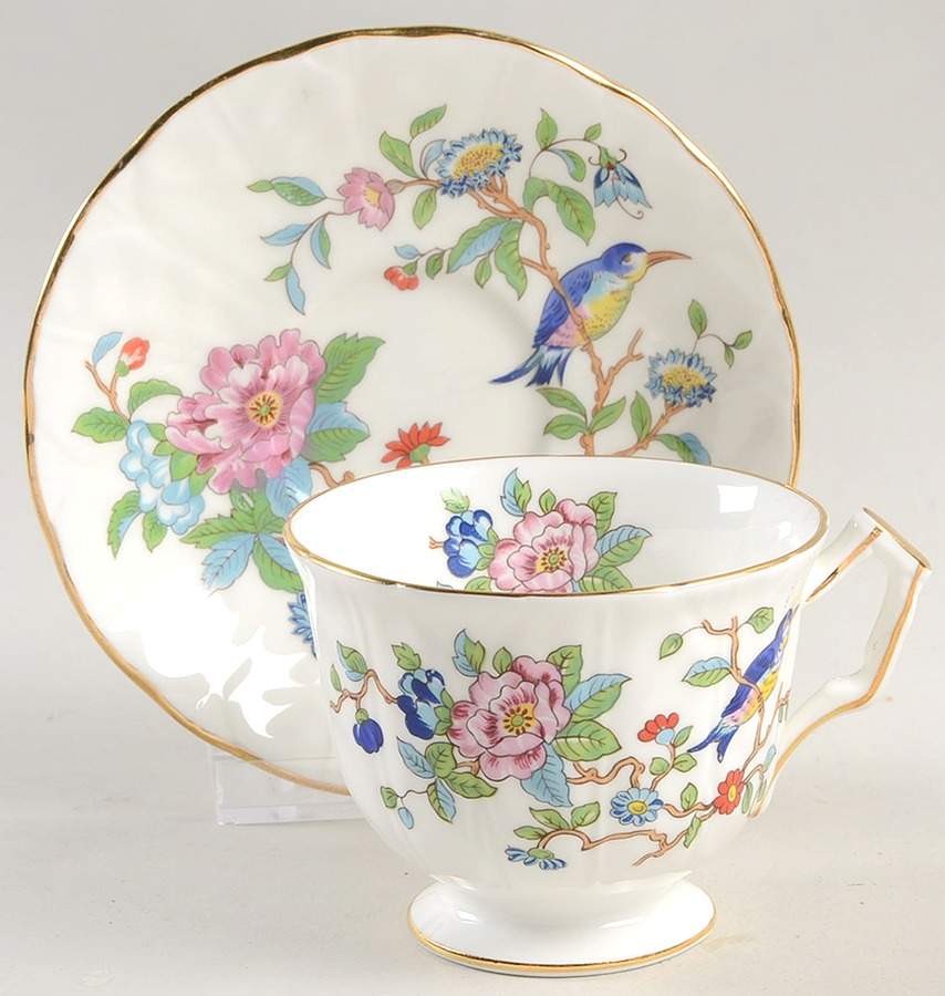 Pembroke (Gold Trim) Footed Cup & Saucer Set by John  Aynsley & Sons-1