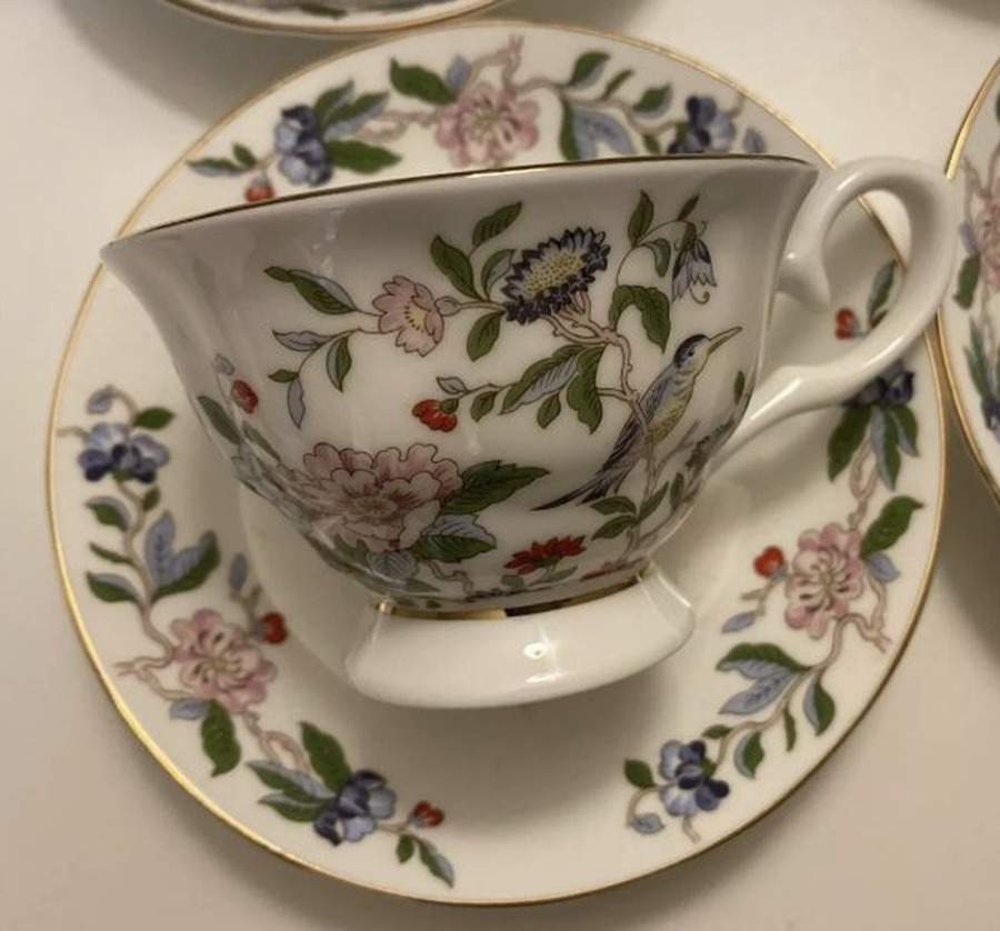 Pembroke (Gold Trim) Footed Cup & Saucer Set by John  Aynsley & Sons-1