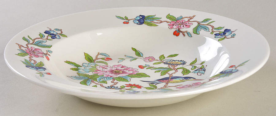 Pembroke (Gold Trim) Large Rim Soup Bowl by John  Aynsley & Sons-1