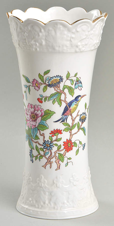 Pembroke (Gold Trim) 8" Scalloped Vase by John  Aynsley & Sons-1