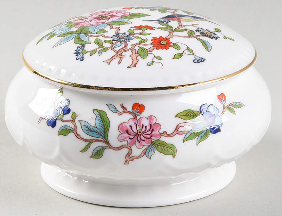 Pembroke (Gold Trim) 3" Round Box & Lid by John  Aynsley & Sons-1