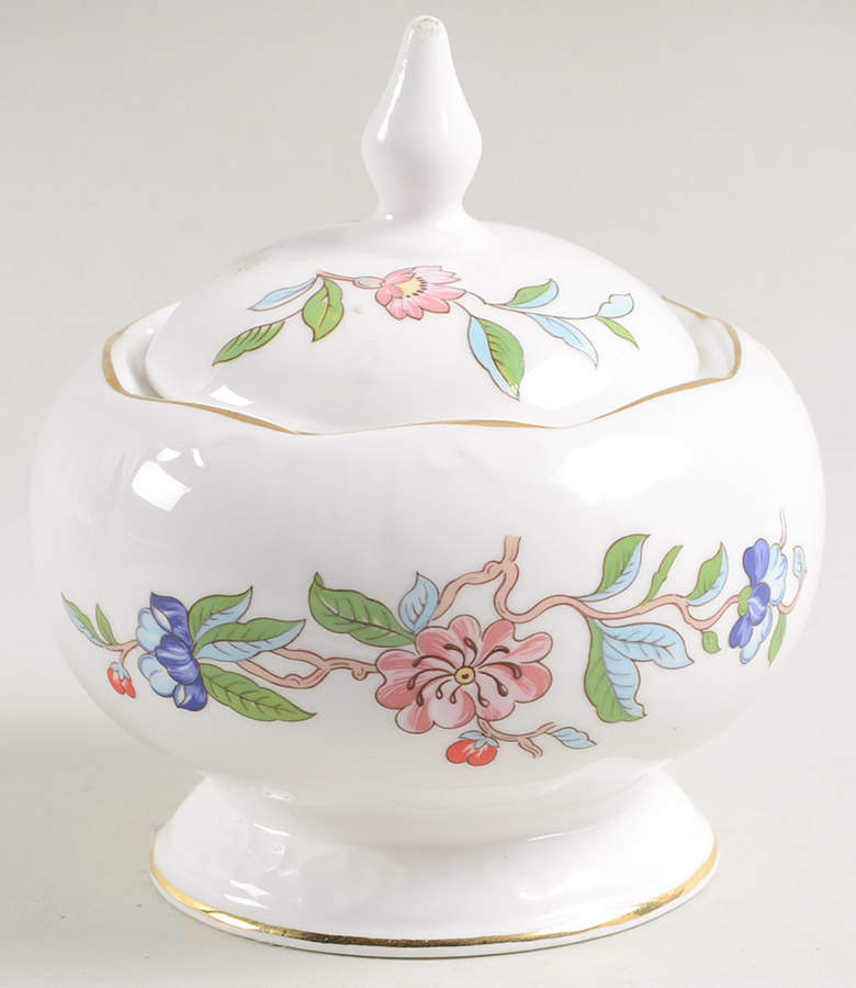 Pembroke (Gold Trim) Sugar Bowl & Lid by John  Aynsley & Sons-1