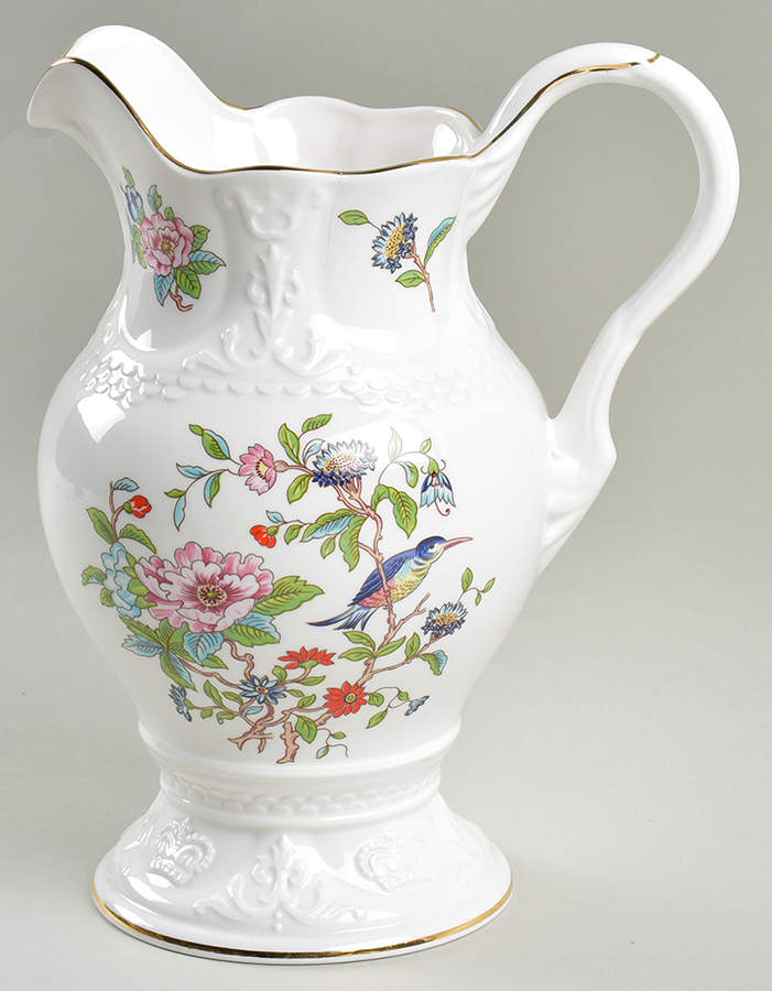 Pembroke (Gold Trim) 40 Oz Crown Flower Pitcher by John  Aynsley & Sons-1