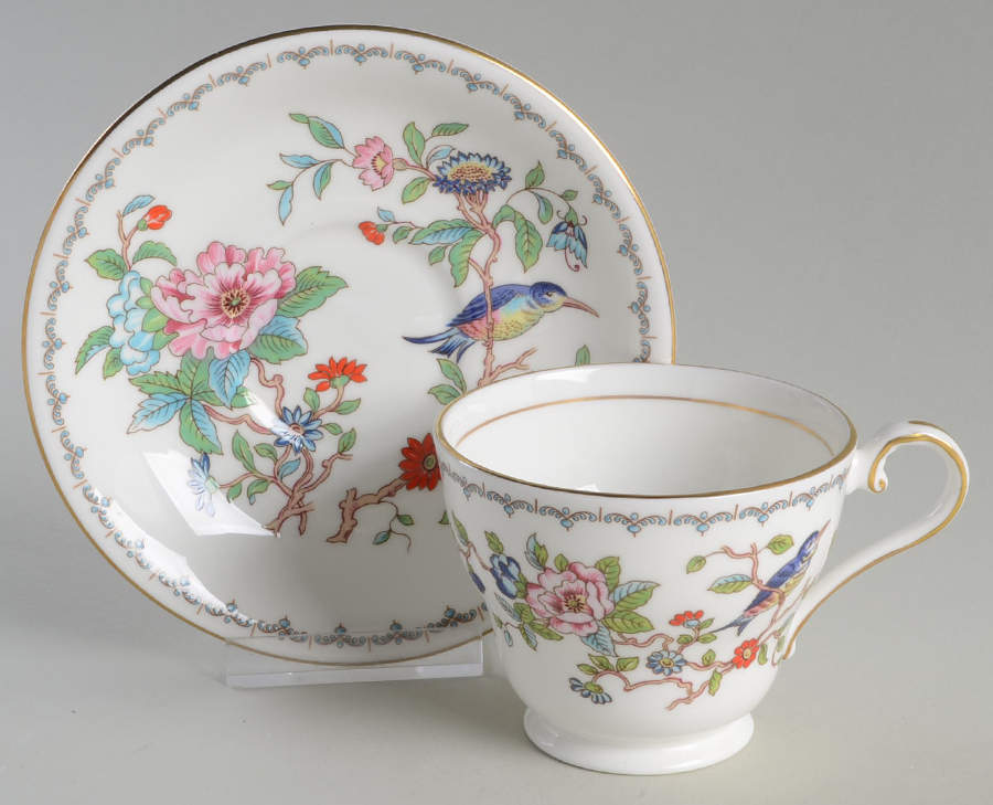 Pembroke (Gold Trim) Footed Cup & Saucer Set by John  Aynsley & Sons-1