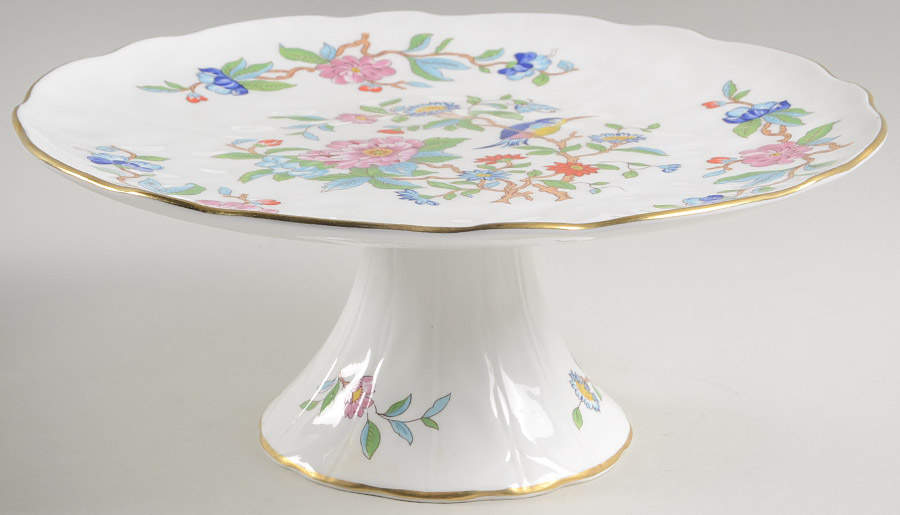 Pembroke (Gold Trim) 10" Diameter Pedestal Cake Stand by John  Aynsley & Sons-1