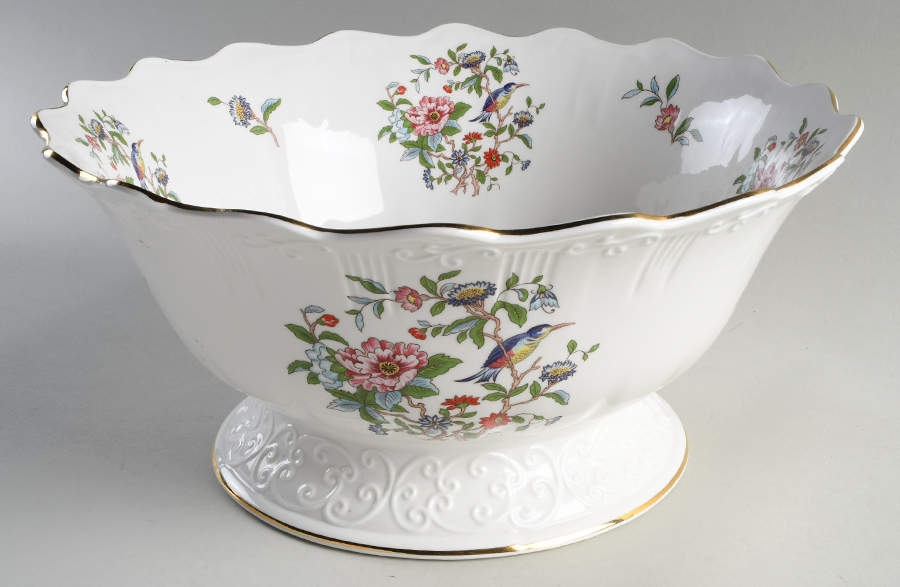 Pembroke (Gold Trim) Large Fruit Bowl by John  Aynsley & Sons-1