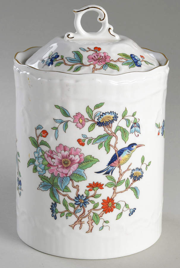 Pembroke (Gold Trim) Biscuit Barrel & Lid by John  Aynsley & Sons-1