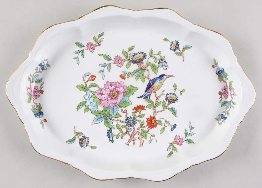 Pembroke (Gold Trim) Medium Oval Tray by John  Aynsley & Sons-1