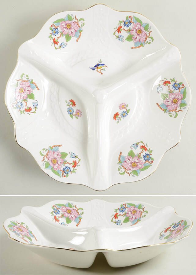 Pembroke (Gold Trim) 10" Clyde Triple Tray by John  Aynsley & Sons-1