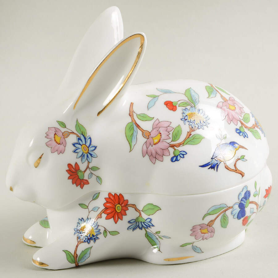 Pembroke (Gold Trim) Rabbit Box & Lid by John  Aynsley & Sons-1