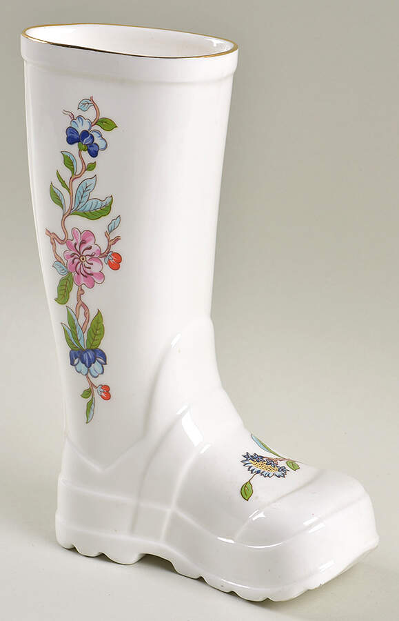 Pembroke (Gold Trim) 6" Welly Boot Vase by John  Aynsley & Sons-1