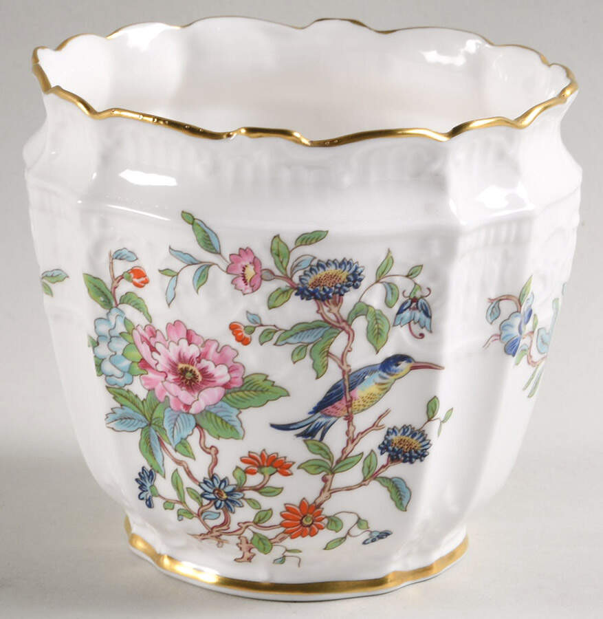 Pembroke (Gold Trim) 3" Cachepot by John  Aynsley & Sons-1