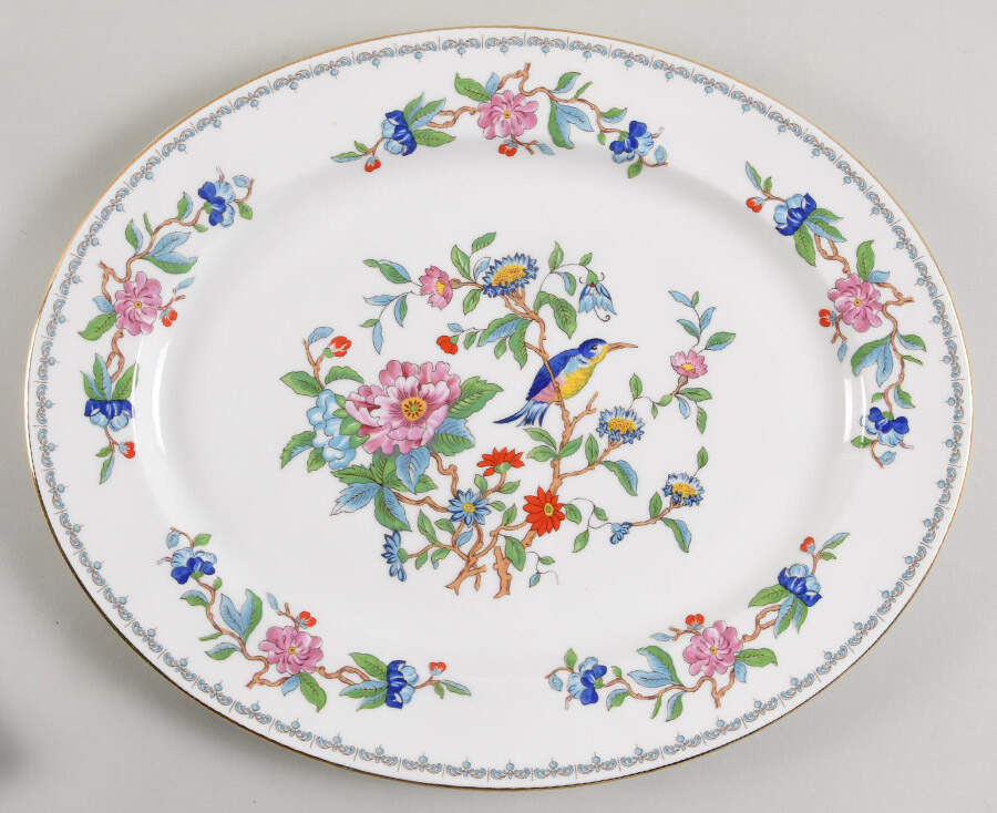 Pembroke (Gold Trim) 13" Oval Serving Platter by John  Aynsley & Sons-1