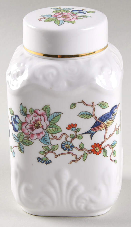 Pembroke (Gold Trim) Tea Caddy & Lid by John  Aynsley & Sons-1