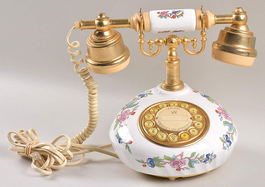 Pembroke (Gold Trim) Telephone by John  Aynsley & Sons-1