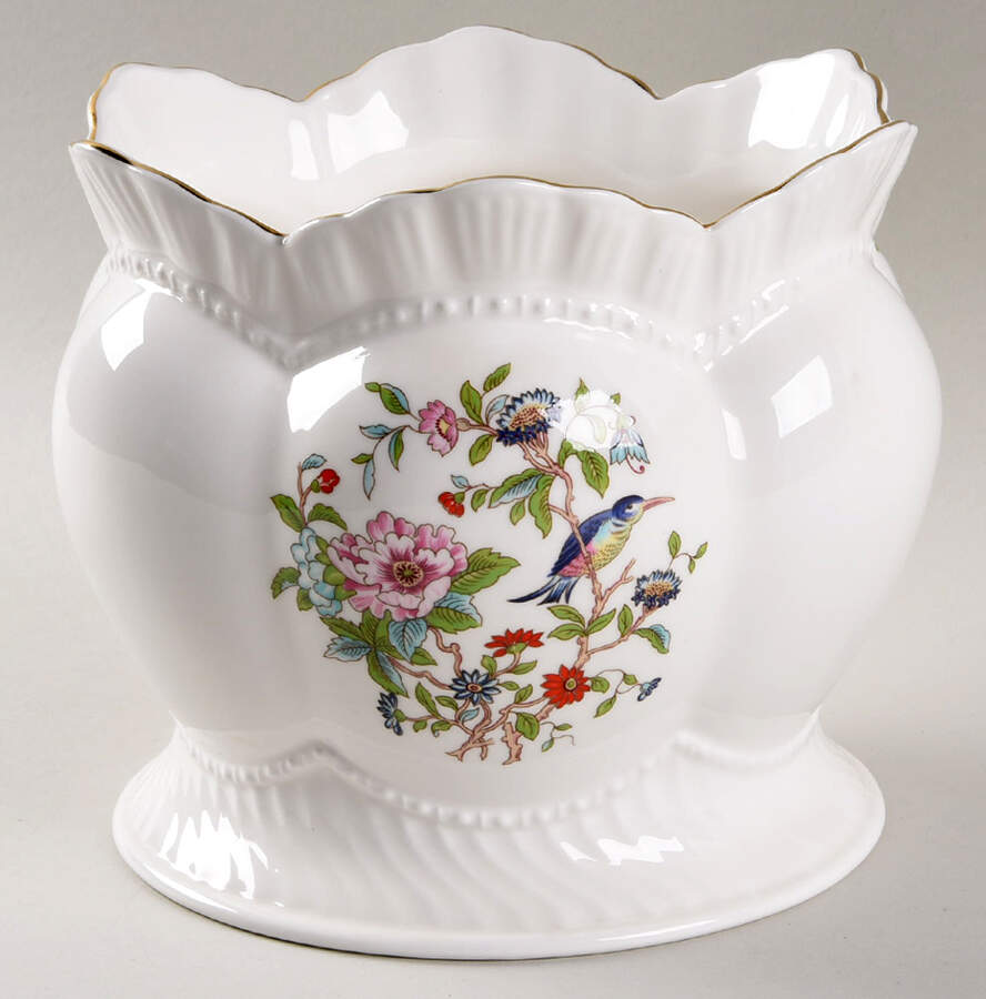 Pembroke (Gold Trim) 6" Cachepot/Vase by John  Aynsley & Sons-1