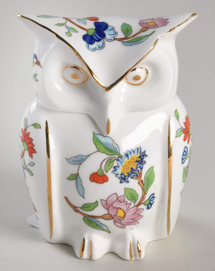 Pembroke (Gold Trim) Owl Box & Lid by John  Aynsley & Sons-1
