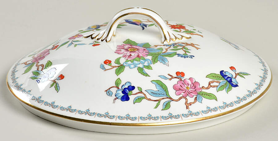Pembroke (Gold Trim) Lid for Round Vegetable by John  Aynsley & Sons-1